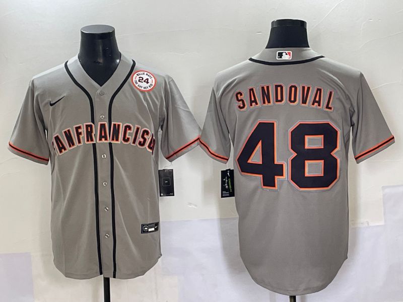 Men 2025 San Francisco Giants #48 Sandoval Grey Game Nike MLB Jersey style 7
